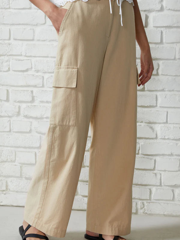 Utility Cotton Trousers - Sand