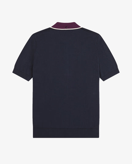 Fred Perry Cable Knit Shirt - Navy