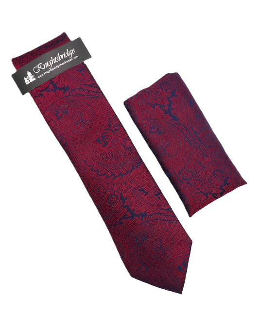 Solid Burgundy Tie & Pocket Square