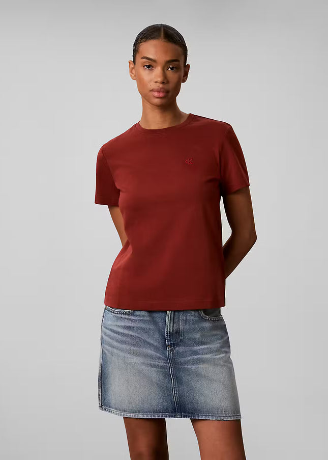 Monogram Crew Tee - Fired Brick
