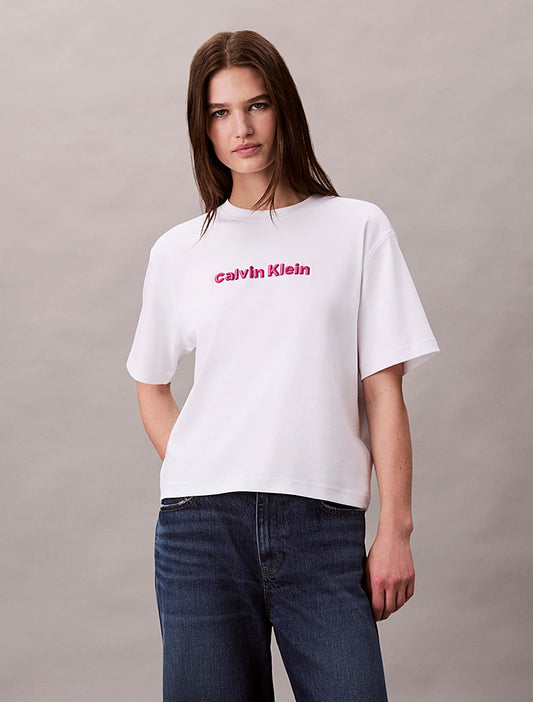 Embroidered Logo Graphic Classic T-Shirt - Brilliant White