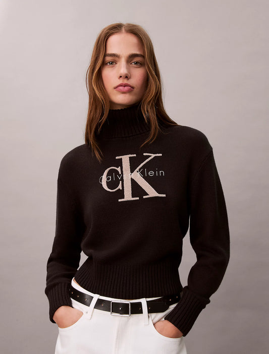 Soft Chenille Roll Neck Jumper - Black