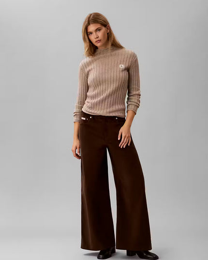 Corduroy Wide Legs Trousers - Brown Cork