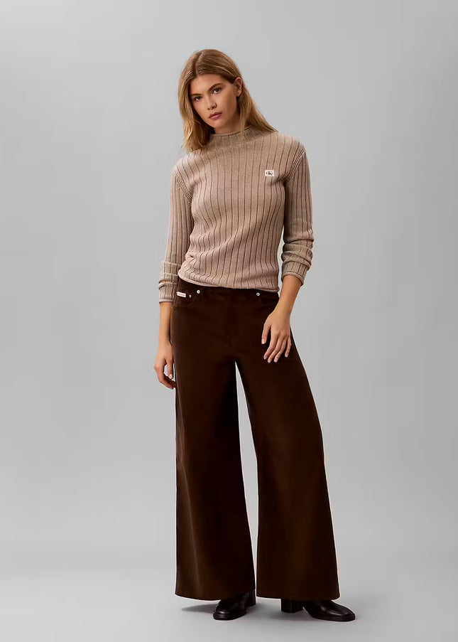 Corduroy Wide Legs Trousers - Brown Cork