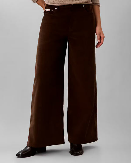 Corduroy Wide Legs Trousers - Brown Cork