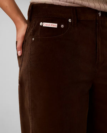 Corduroy Wide Legs Trousers - Brown Cork