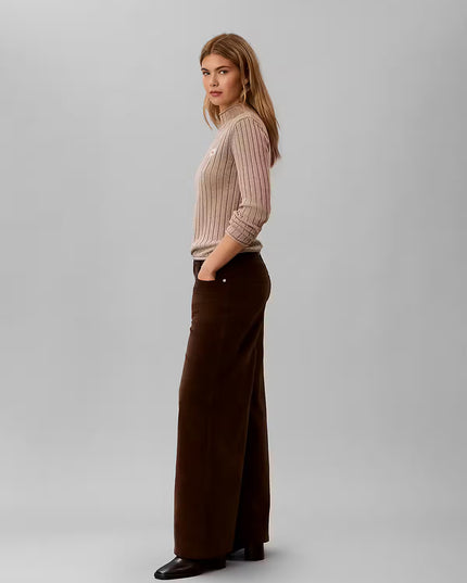 Corduroy Wide Legs Trousers - Brown Cork