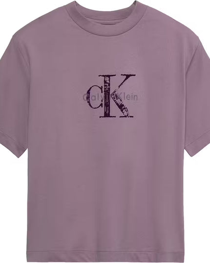 Short Sleeve Hand Drawn Monologo Tee - Dusky Orchid