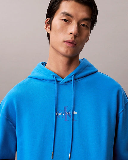 Cotton Terry Monogram Hoodie - French Blue