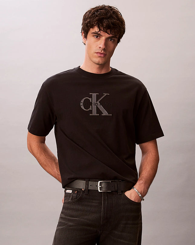 CK Relaxed Logo Applique T-Shirt - Black