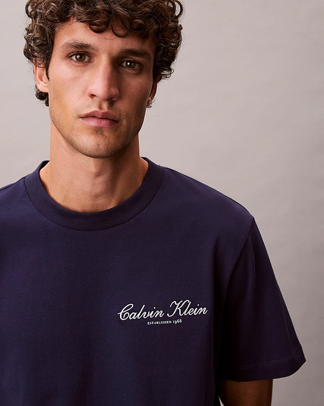CK Embroidered Logo T-Shirt - Evening Blue