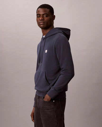 Cotton Terry Badge Hoodie - Blue Nights