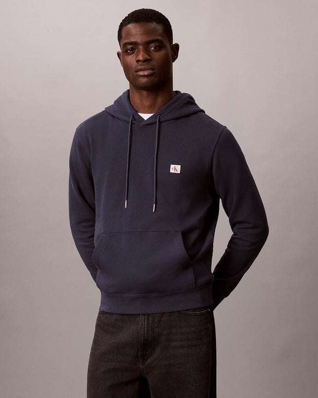 Cotton Terry Badge Hoodie - Blue Nights