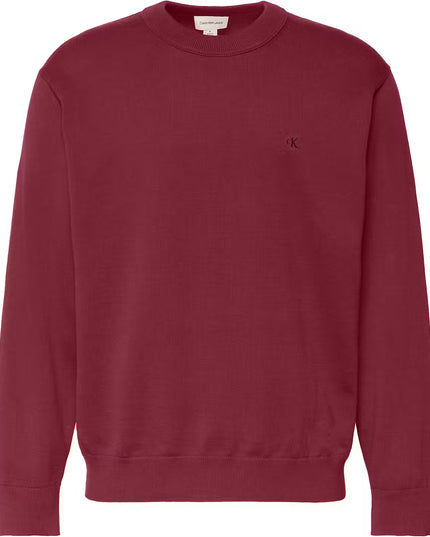 Long Sleeve Cotton Crew Neck Sweater - Rio Red