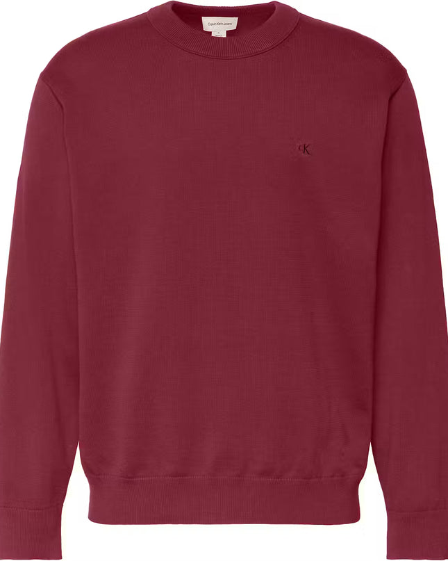Long Sleeve Cotton Crew Neck Sweater - Rio Red