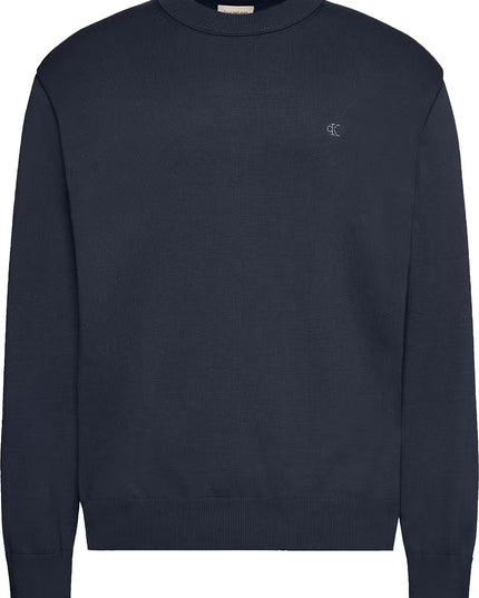 Long Sleeve Cotton Crew Neck Sweater - Dark Sapphire