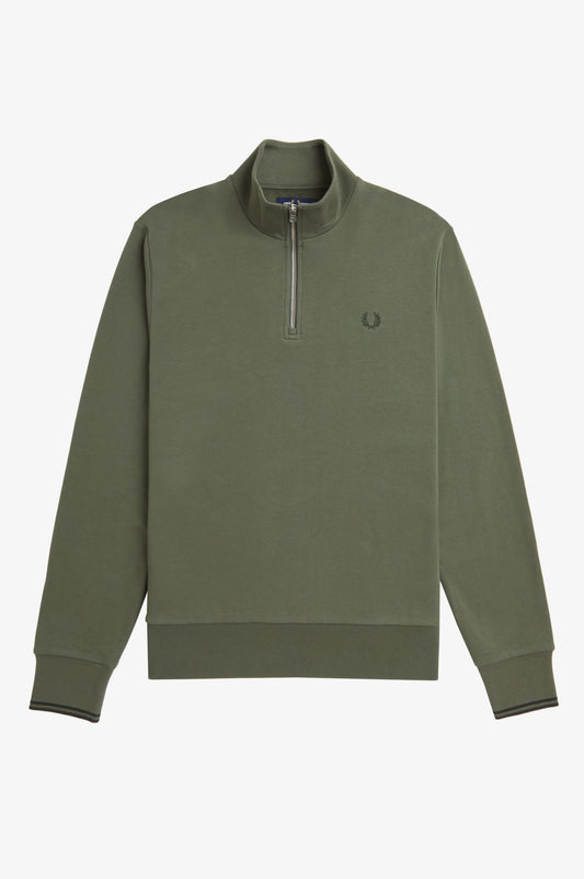 Fred Perry Half Zip Sweater - Green