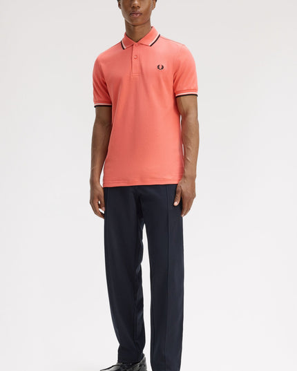 Fred Perry Twin Tipped Polo - Strawberry/Cream