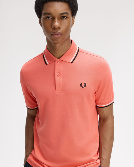 Fred Perry Twin Tipped Polo - Strawberry/Cream
