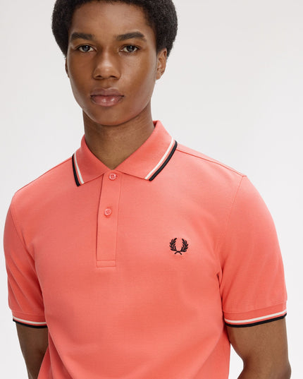 Fred Perry Twin Tipped Polo - Strawberry/Cream