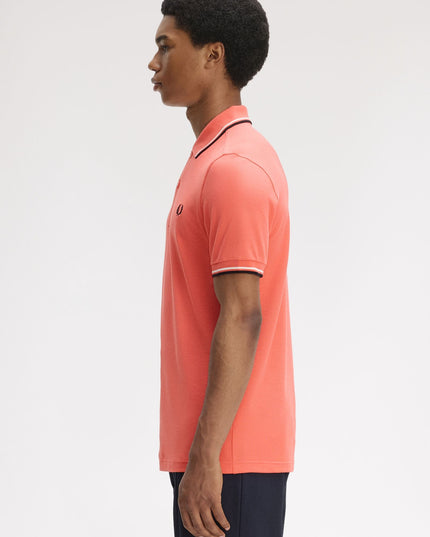 Fred Perry Twin Tipped Polo - Strawberry/Cream