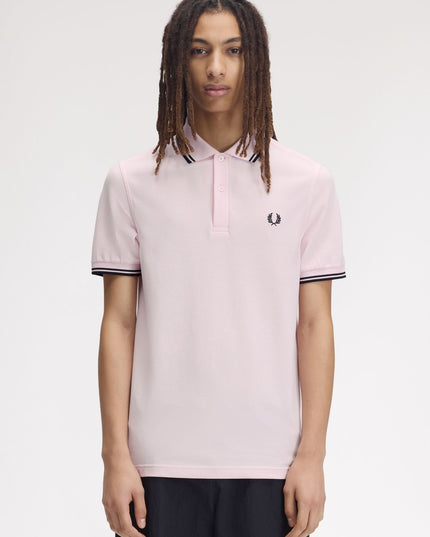 Twin Tipped Polo - Iced Pink/Navy
