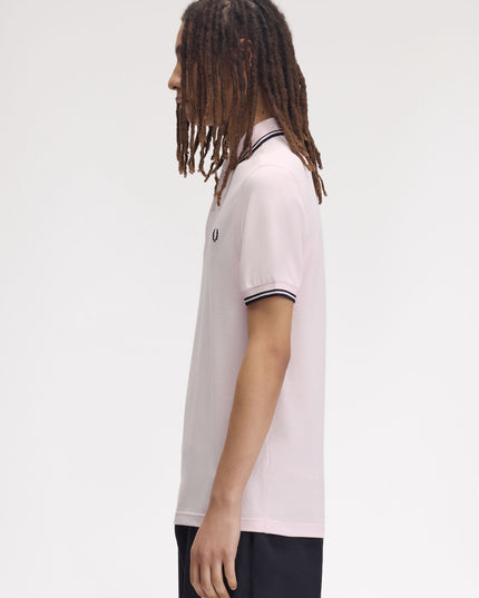 Twin Tipped Polo - Iced Pink/Navy