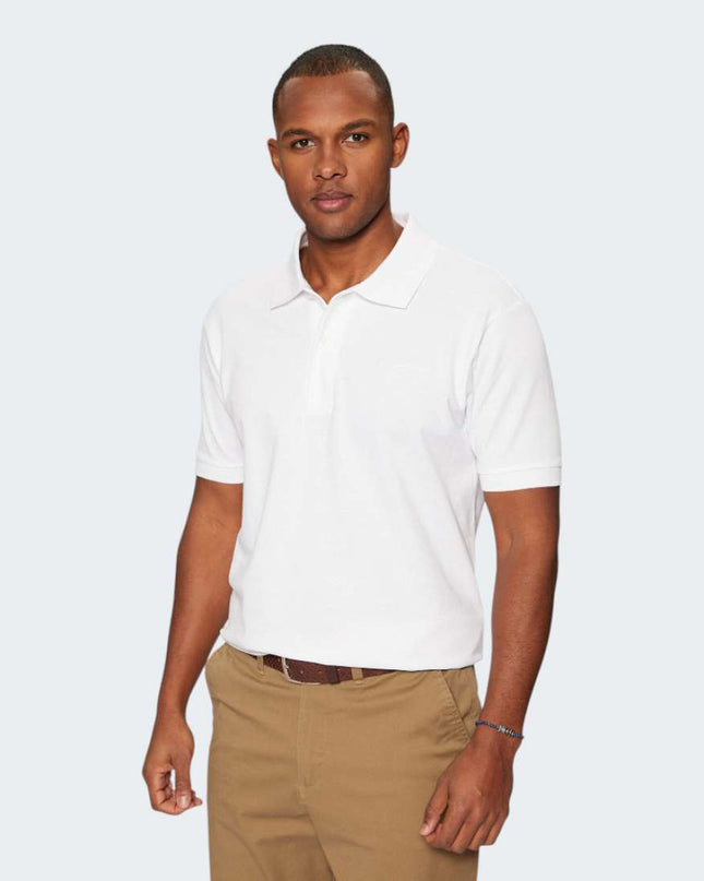 Guess Jeans Embroidered Logo Polo in White