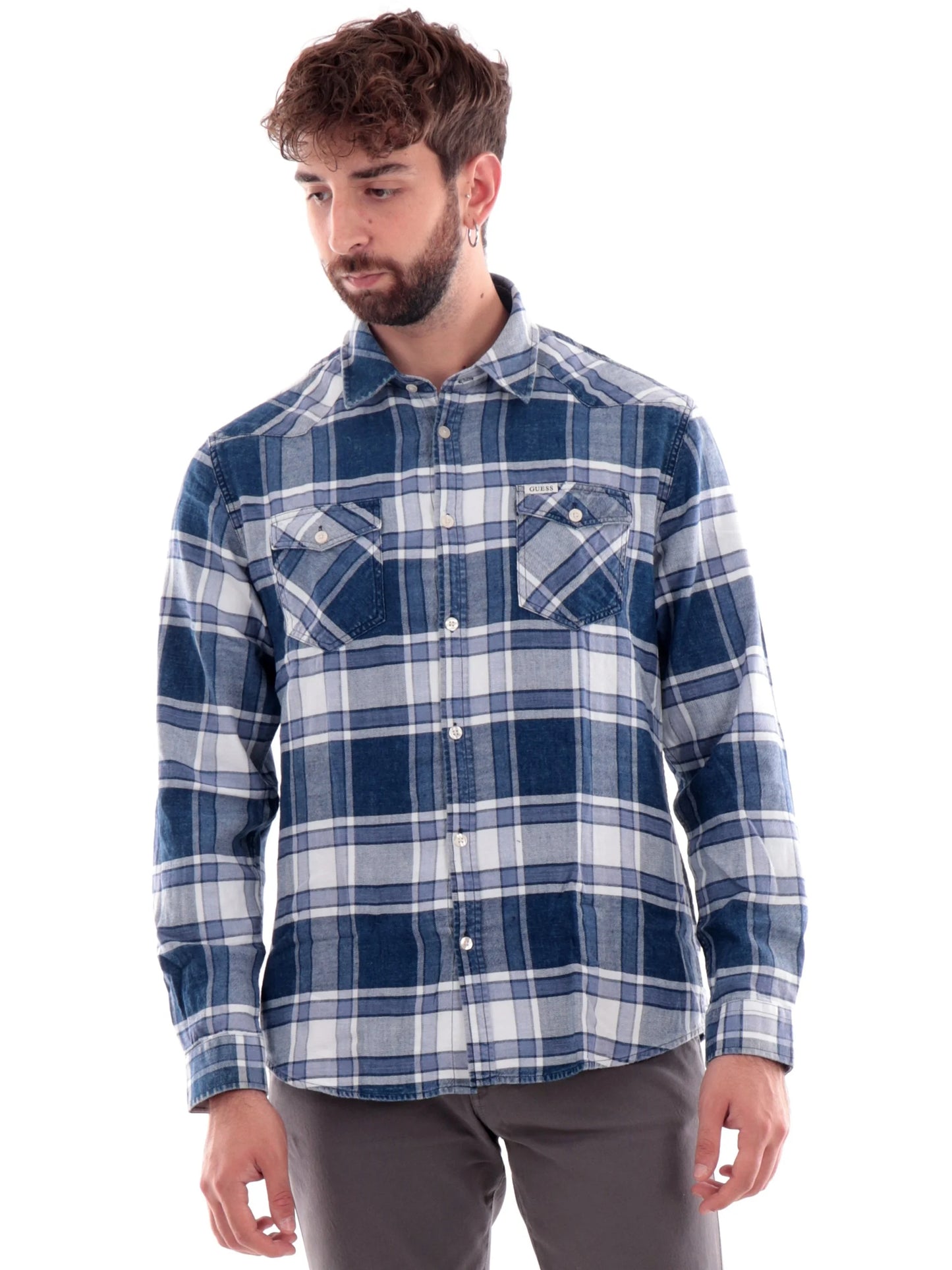 Guess Checked Shirt - Blue Denim