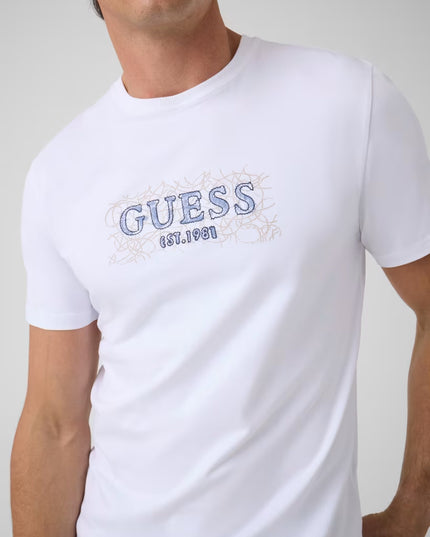 Guess Printed Logo T-Shirt - White