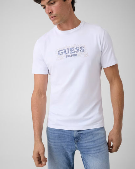 Guess Printed Logo T-Shirt - White