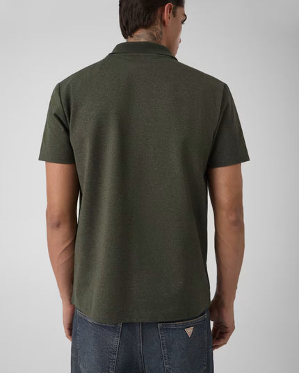 Half Zip Knit Polo - Green