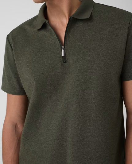 Half Zip Knit Polo - Green
