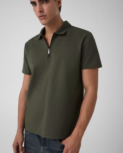 Half Zip Knit Polo - Green