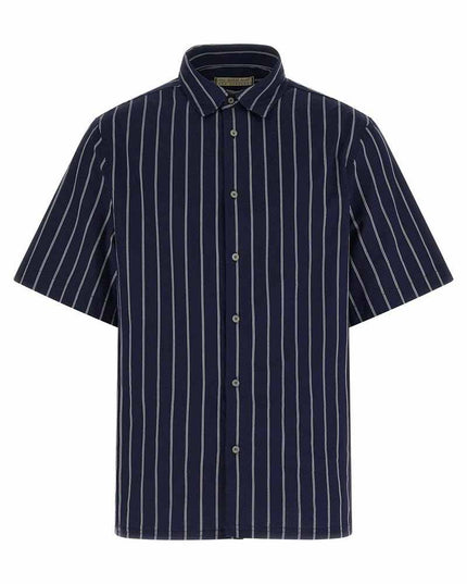 Guess Striped Short Sleeve Shirt - Navy/White