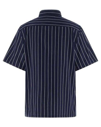 Guess Striped Short Sleeve Shirt - Navy/White