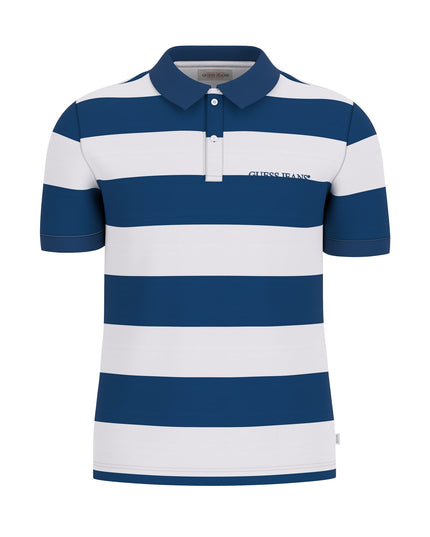 Guess Jeans Embroidered Logo Polo in Blue/White
