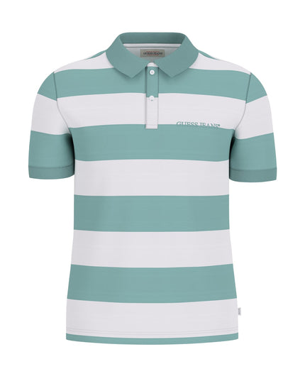 Guess Jeans Embroidered Logo Polo in Mint/White