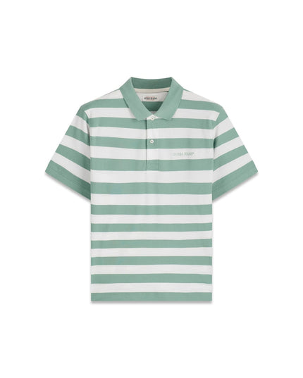 Guess Jeans Embroidered Logo Polo in Mint/White