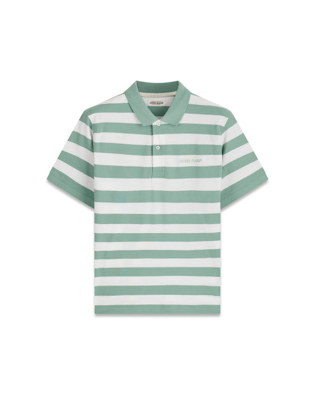 Guess Jeans Embroidered Logo Polo in Mint/White