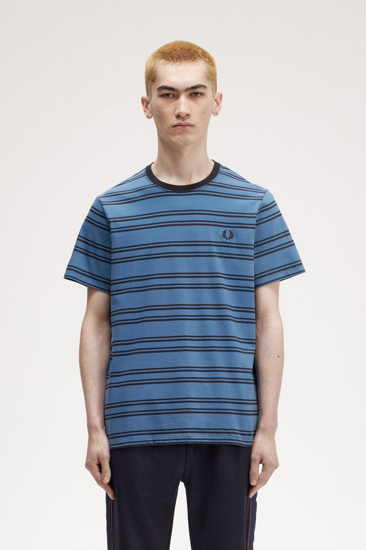 M8566 Sport Fine Stripe T-Shirt - Midnight Blue/Navy