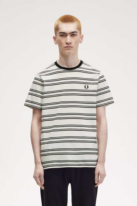 M8566 Sport Fine Stripe T-Shirt - Ecru/Black