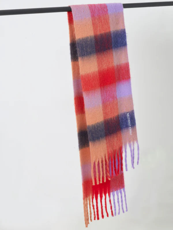 Super Soft Check Scarf - Multi Red