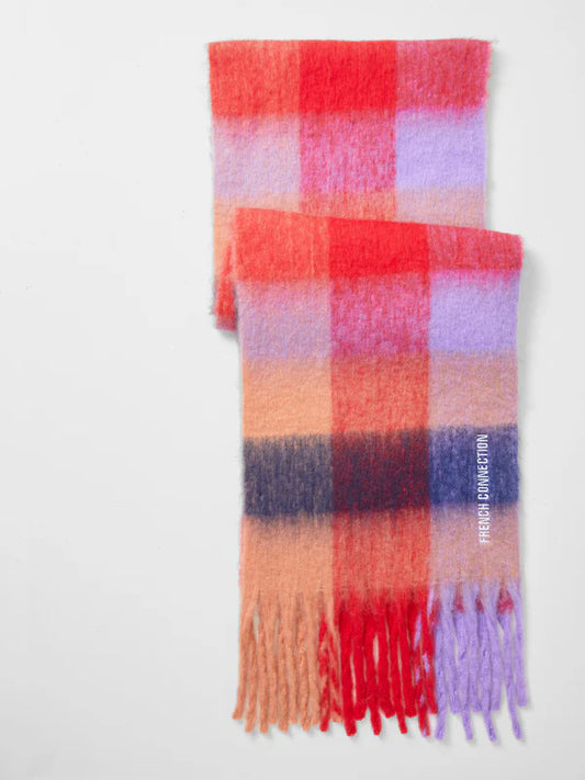 Super Soft Check Scarf - Multi Red