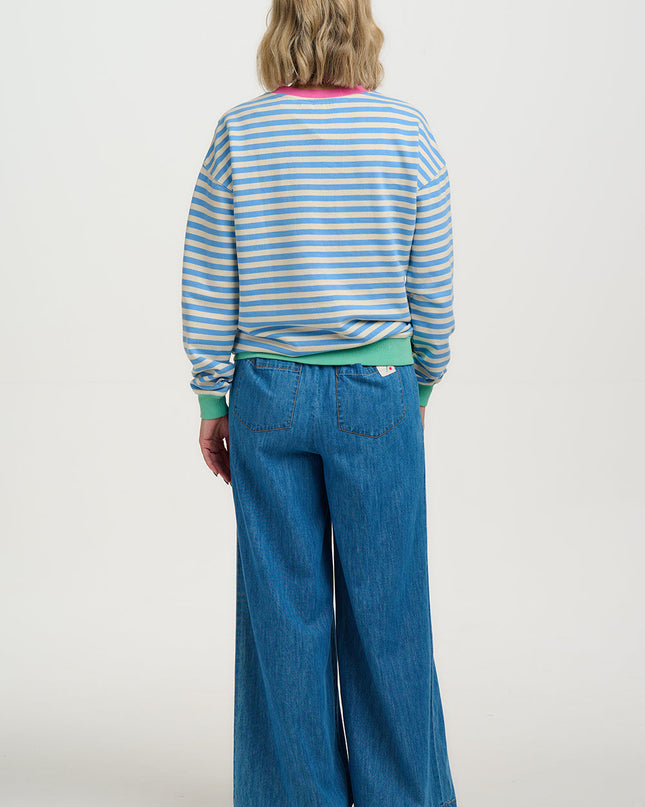 Lucia Sweatshirt - Off White/Blue/Pink, Stripes