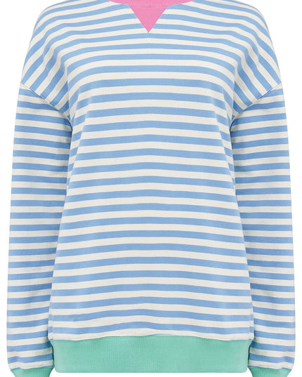 Lucia Sweatshirt - Off White/Blue/Pink, Stripes