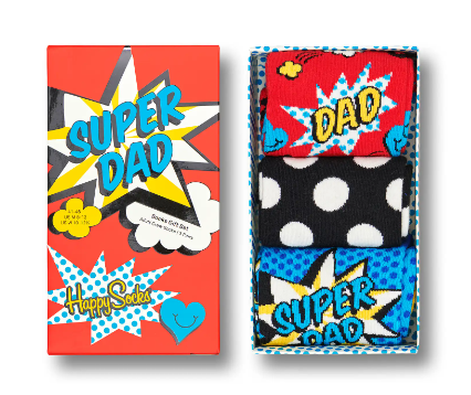 Happy Socks 'Super Dad' 3-Pack Gift Set