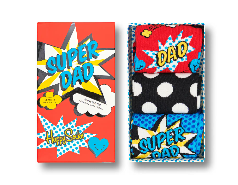 Happy Socks 'Super Dad' 3-Pack Gift Set