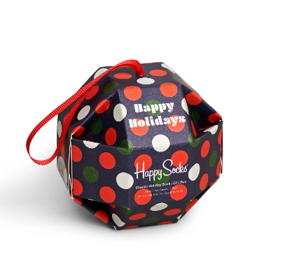 Happy Socks 'Festive Dots' 1-Pack Gift Bauble