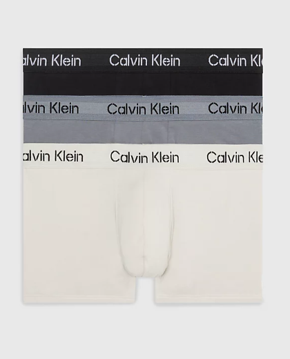 Calvin Klein Classic Fit 3 Pack Cotton Stretch Stencil Logo Boxer Set - Black/Moonbeam/Shining Amor